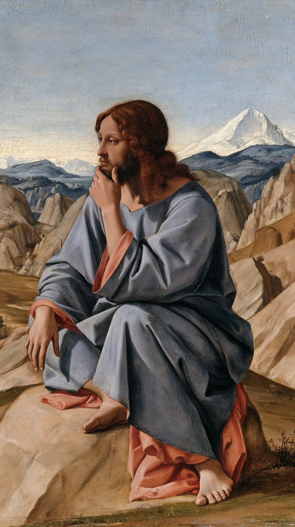 Jesus in the desert during the temptation in Florentine Renaissance style, portrait Christian artwork no. 10