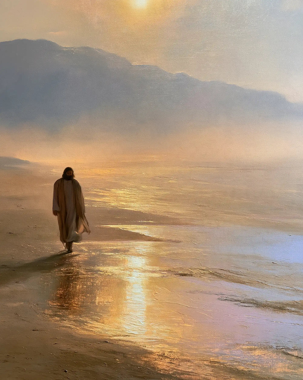 Jesus in the desert during the temptation in Impressionist style, portrait Christian artwork no. 22