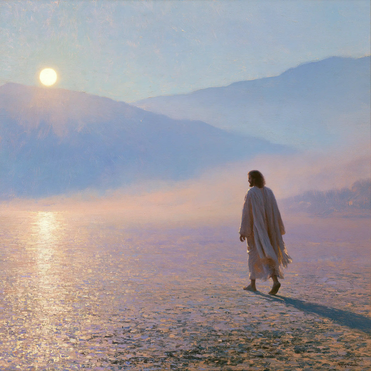 Jesus in the Desert — Solitude Beneath the Pearly Sun