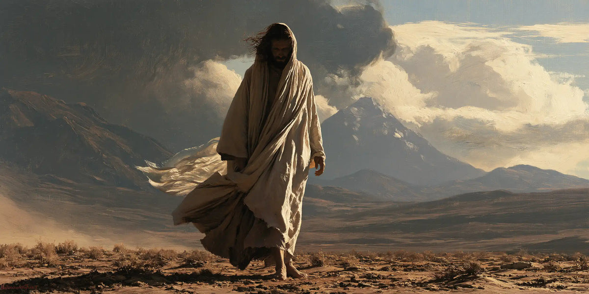 Jesus in the Desert — The Veiled Step in Troubled Light