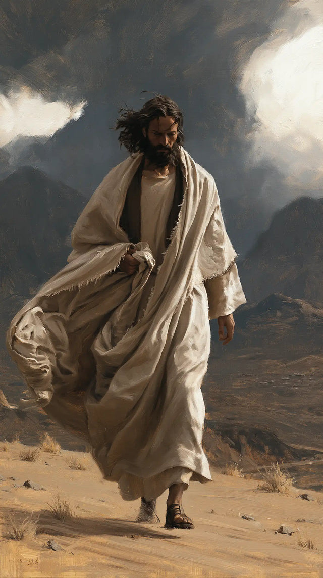 Jesus in the Desert — Linen in the Throat of the Wind