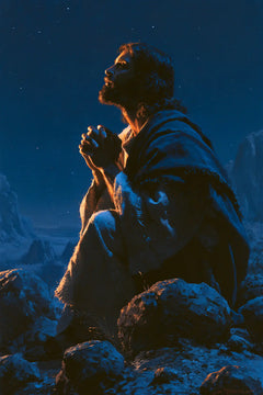 Jesus in the Desert — Waiting beneath Azure Stars