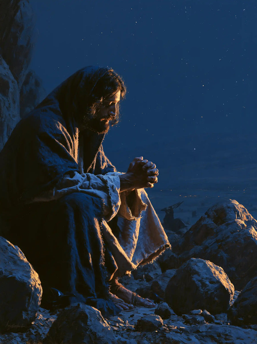 Jesus in the Desert - Midnight Blue Chiaroscuro · Portrait n° 36