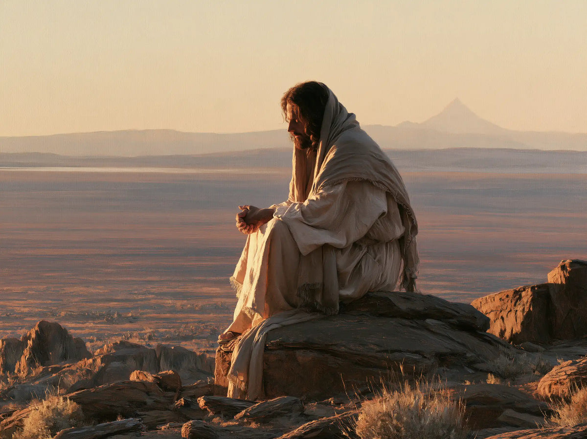 Jesus in the Desert — The Veil in the Softness of Rosy Lands