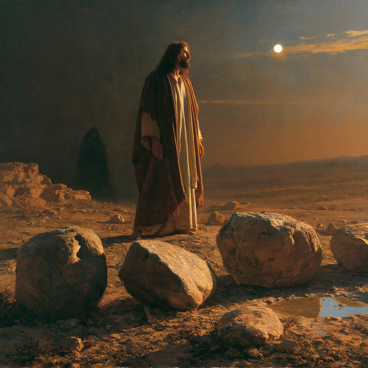 Jesus in the Desert - The Stones of Temptation · Square n° 1