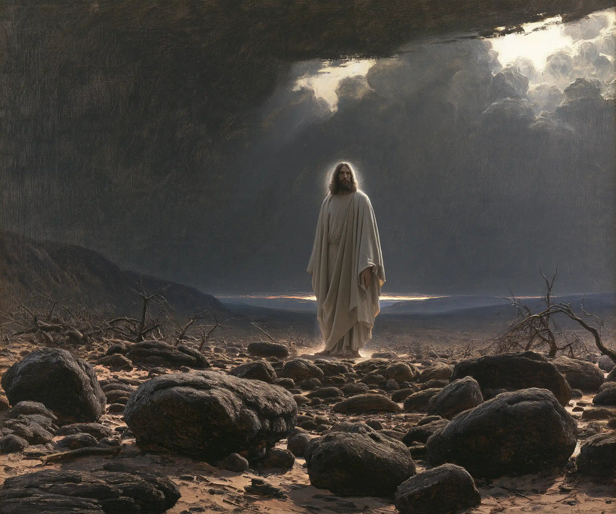 Jesus in the Desert — A Presence beneath the Cleft of Light