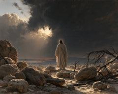 Jesus in the Desert — The Heavenly Rift above the Broken Path