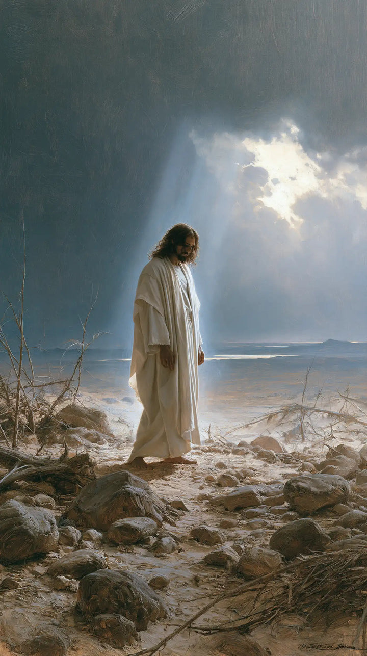 Jesus in the Desert — Contemplation beneath the Blue Opening