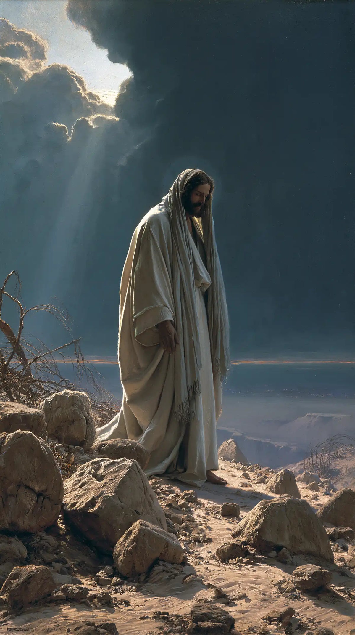 Jesus in the Desert — The Inclined Veil in the Blue Light