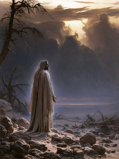Jesus in the Desert — The Profile Turned toward the Copper Clouds