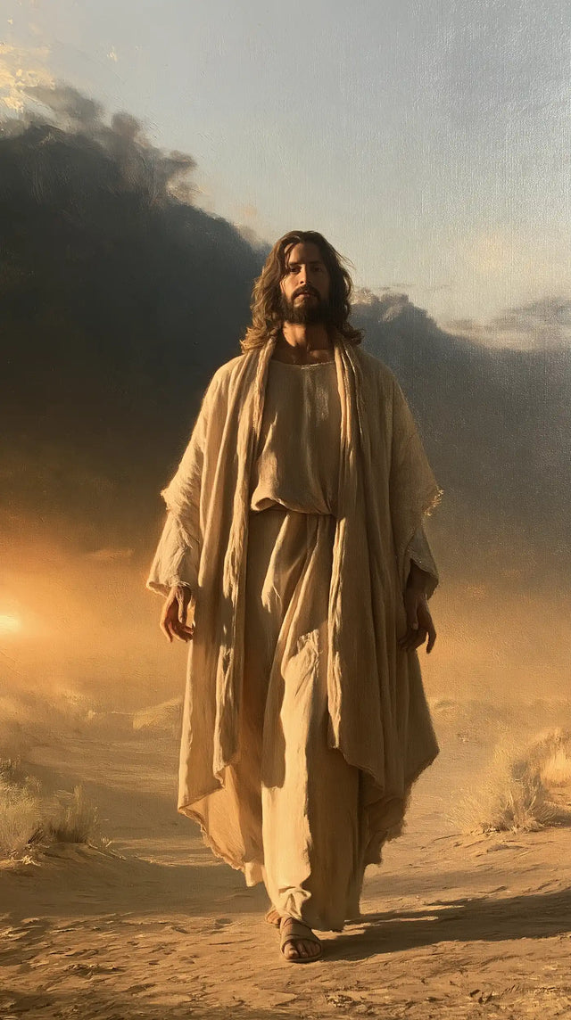 Jesus in the Desert — The Pale Walk before the Receding Cloud