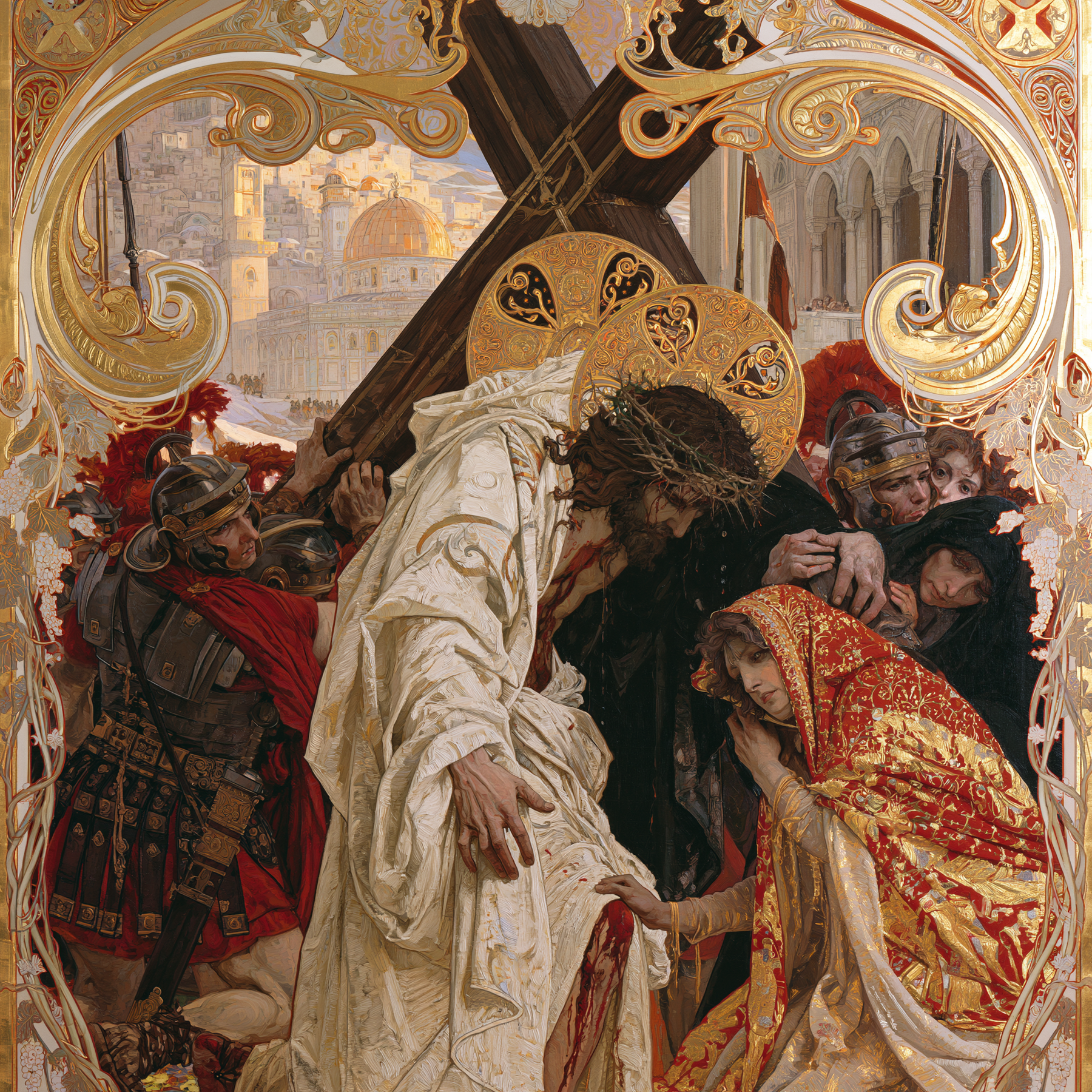 Le Chemin de croix — Art nouveau sacré · Carré n° 2 — aperçu de la finition sélectionnée