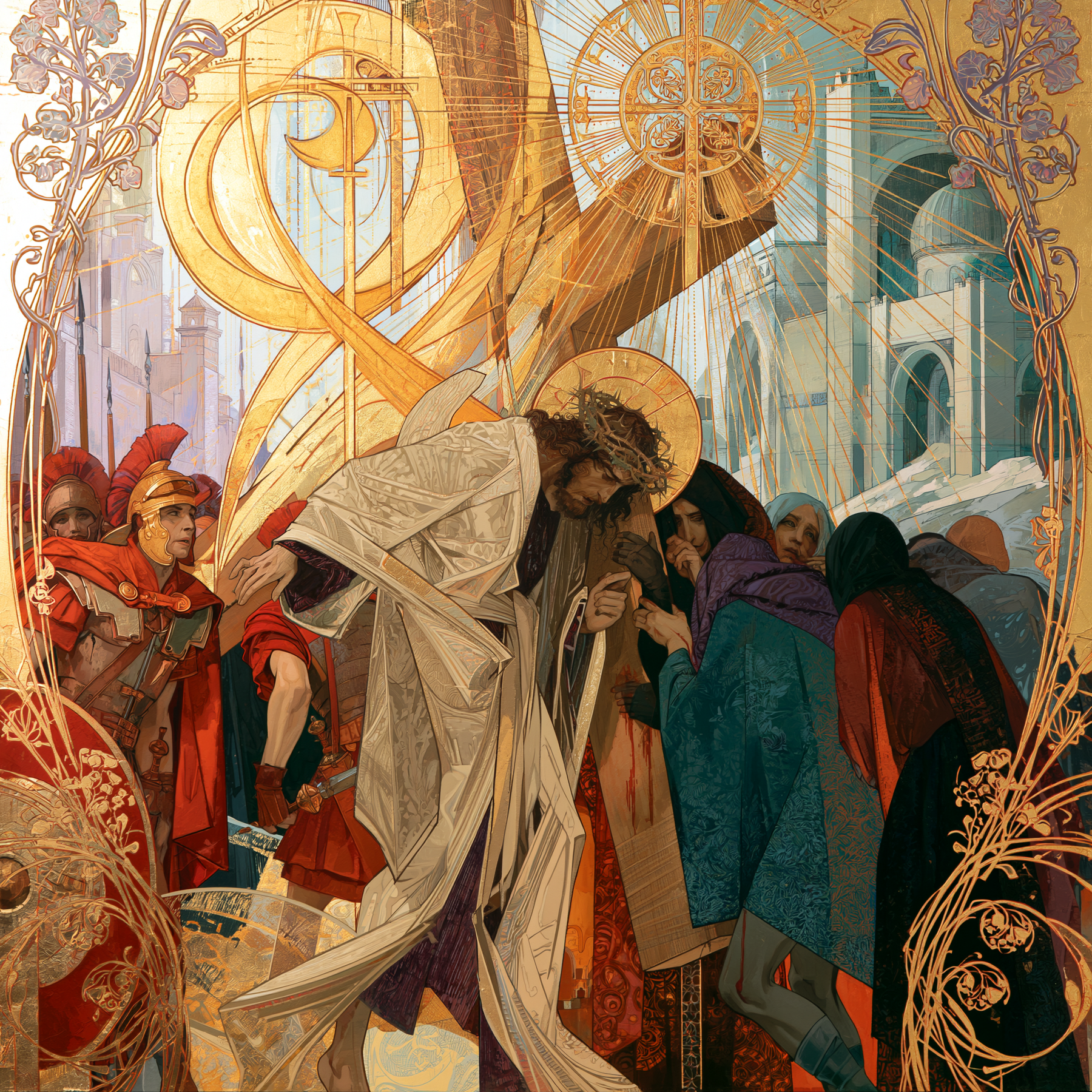 Le Chemin de croix — Art nouveau sacré · Carré n° 3 — aperçu de la finition sélectionnée