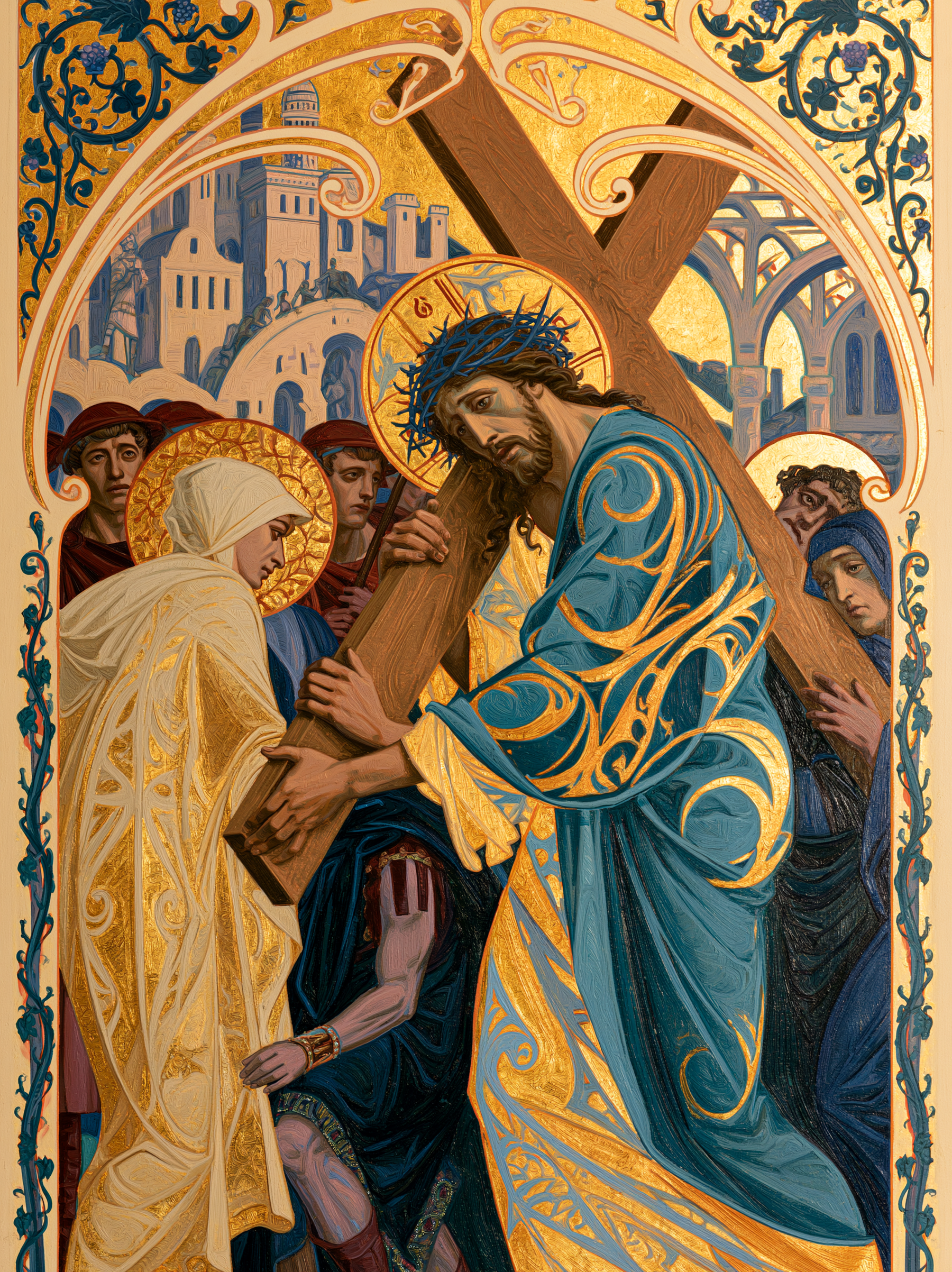 Le Chemin de croix — Art nouveau sacré · Portrait n° 7 — aperçu de la finition sélectionnée