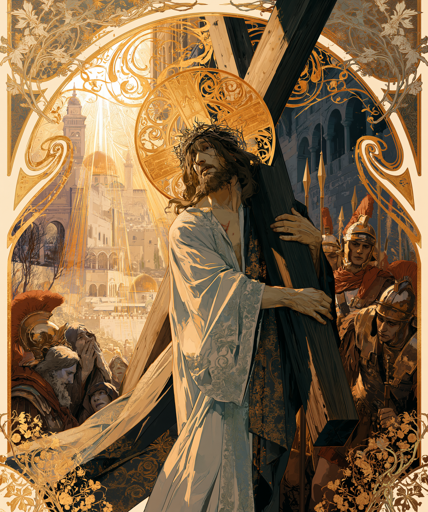 Le Chemin de croix — Art nouveau sacré · Portrait n° 10 — aperçu de la finition sélectionnée