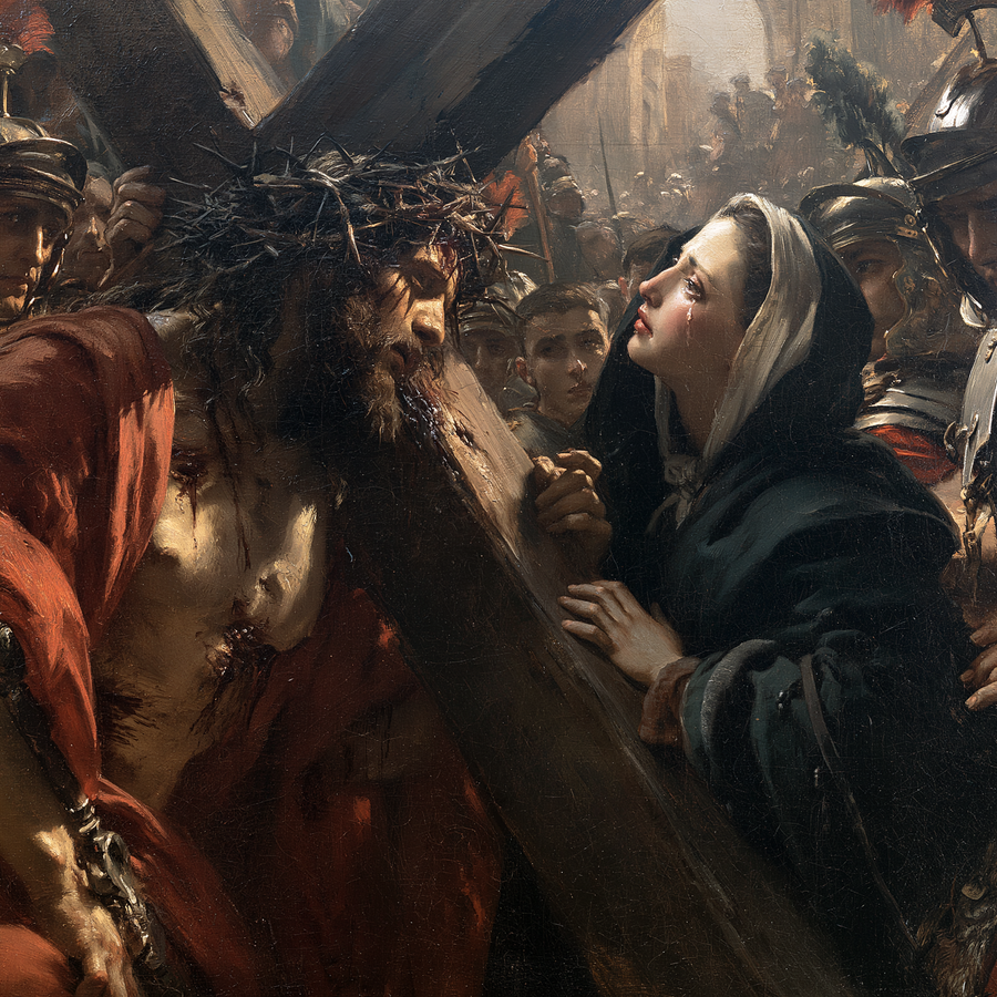 Le Chemin de croix — Jésus rencontre sa mère · Carré n° 2