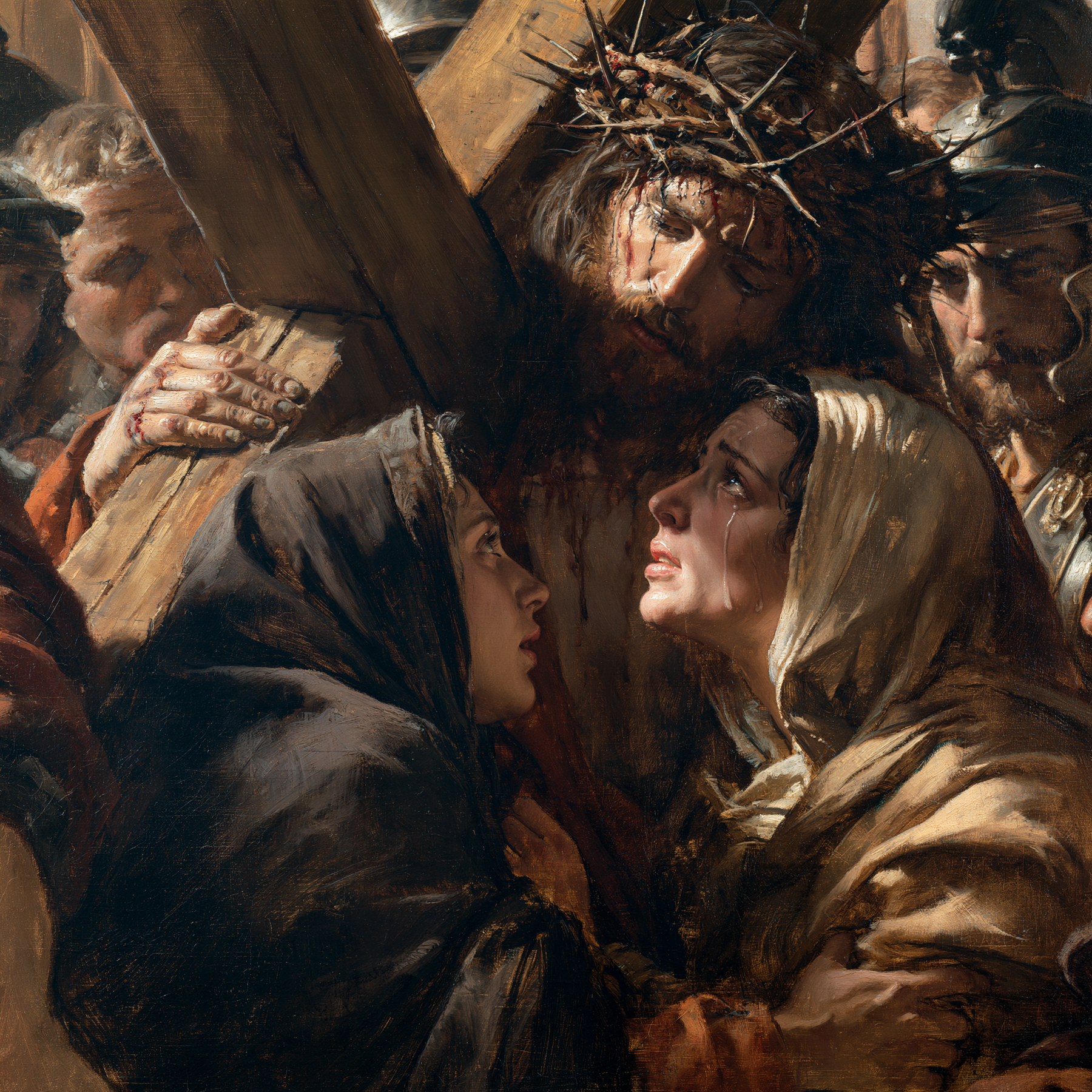Le Chemin de croix — Jésus rencontre sa mère · Carré n° 5 — aperçu de la finition sélectionnée