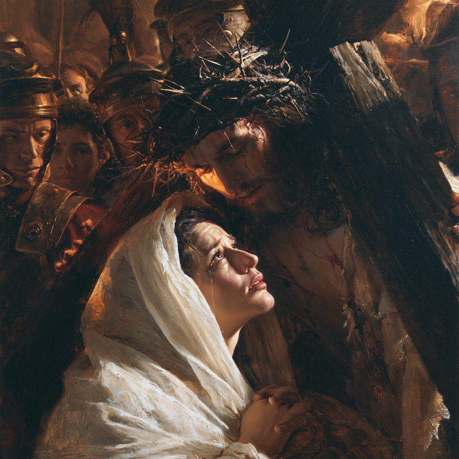 Le Chemin de croix — Jésus rencontre sa mère · Carré n° 7