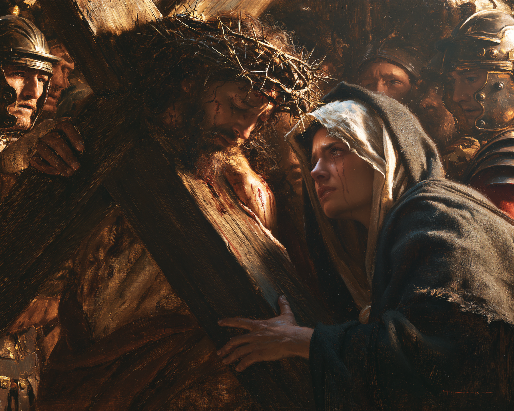 Le Chemin de croix — Jésus rencontre sa mère · Paysage n° 5 — aperçu de la finition sélectionnée