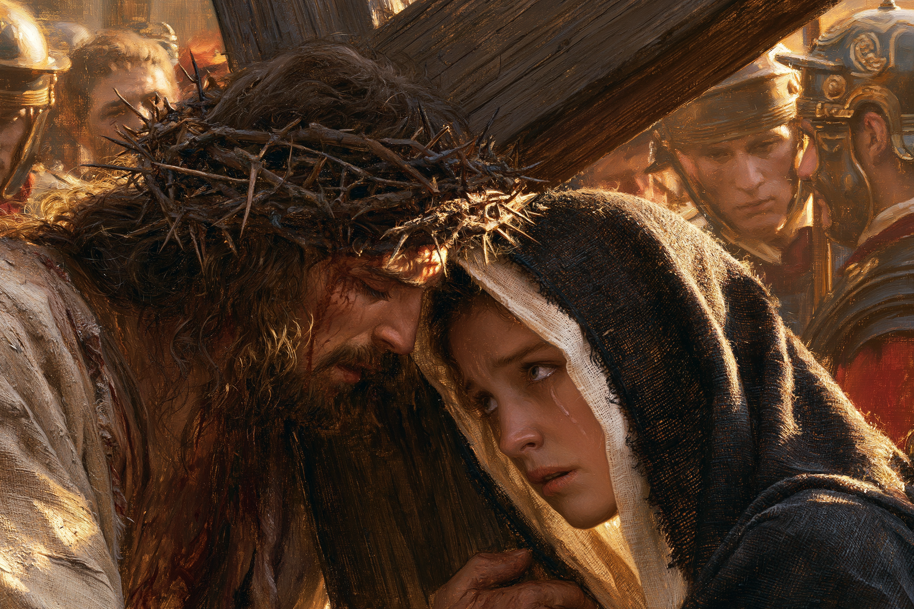 Le Chemin de croix — Jésus rencontre sa mère · Paysage n° 12 — aperçu de la finition sélectionnée