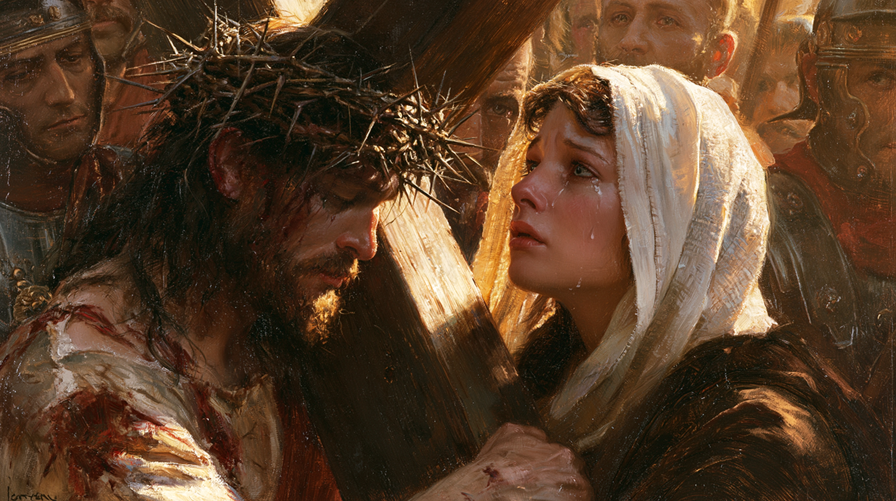 Le Chemin de croix — Jésus rencontre sa mère · Paysage n° 14 — aperçu de la finition sélectionnée