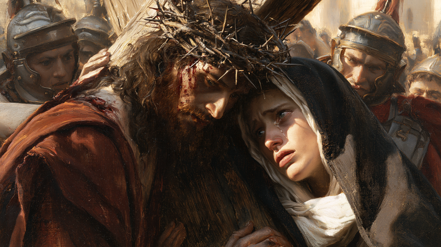 Le Chemin de croix — Jésus rencontre sa mère · Paysage n° 16