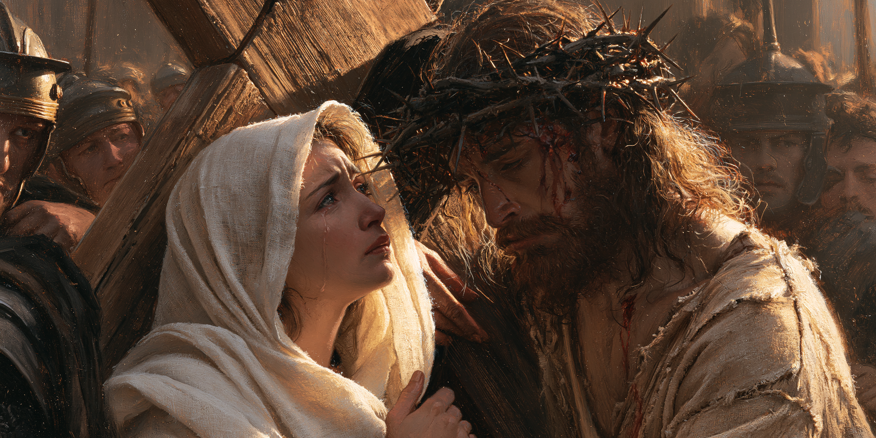 Le Chemin de croix — Jésus rencontre sa mère · Paysage n° 18 — aperçu de la finition sélectionnée