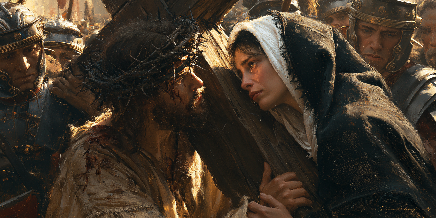 Le Chemin de croix — Jésus rencontre sa mère · Paysage n° 19 — aperçu de la finition sélectionnée