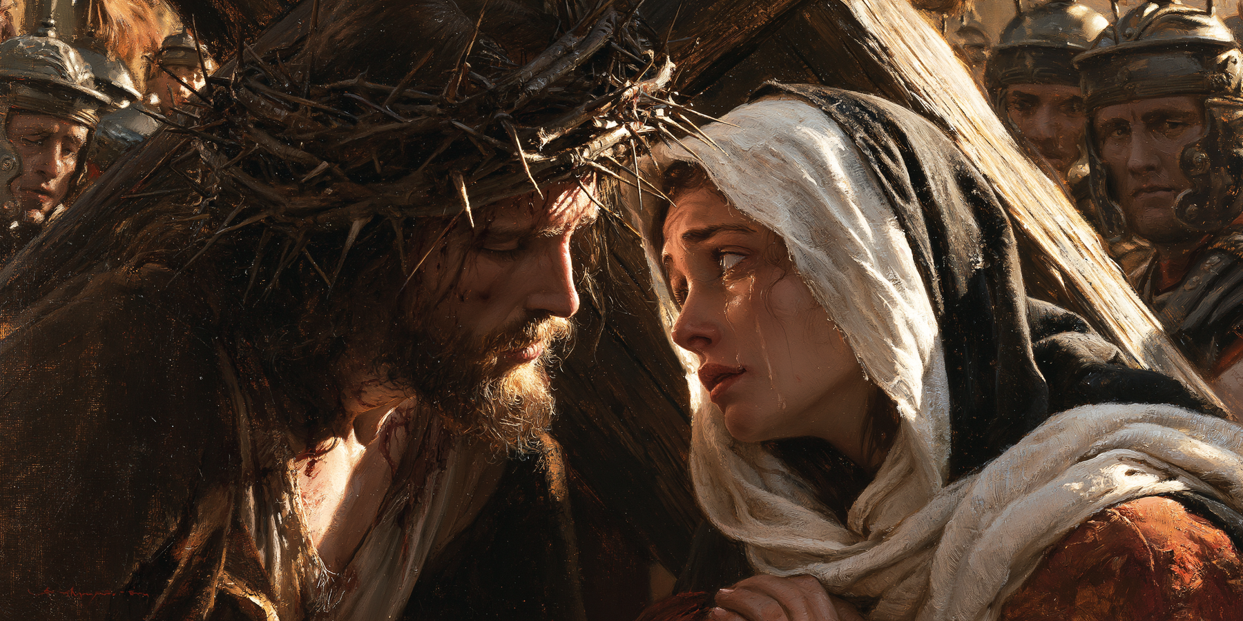 Le Chemin de croix — Jésus rencontre sa mère · Paysage n° 21 — aperçu de la finition sélectionnée