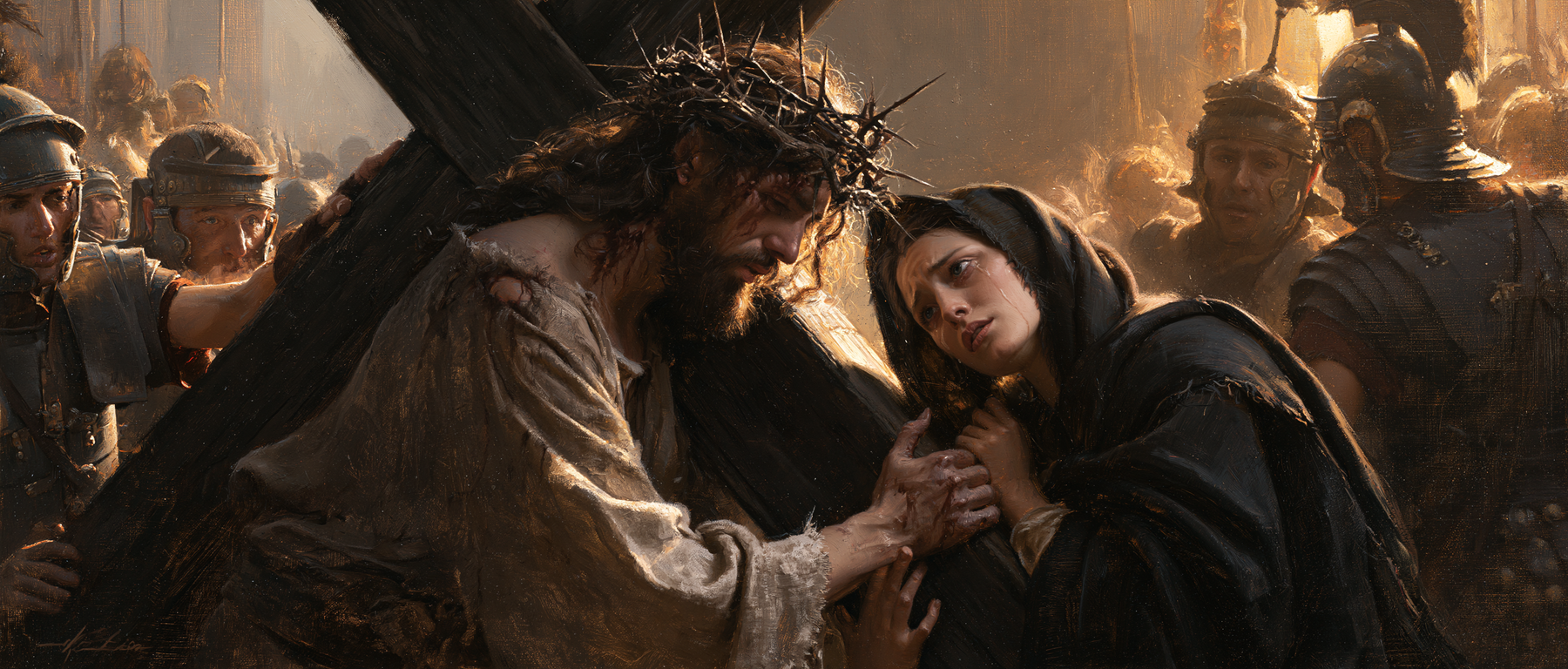 Le Chemin de croix — Jésus rencontre sa mère · Paysage n° 25 — aperçu de la finition sélectionnée