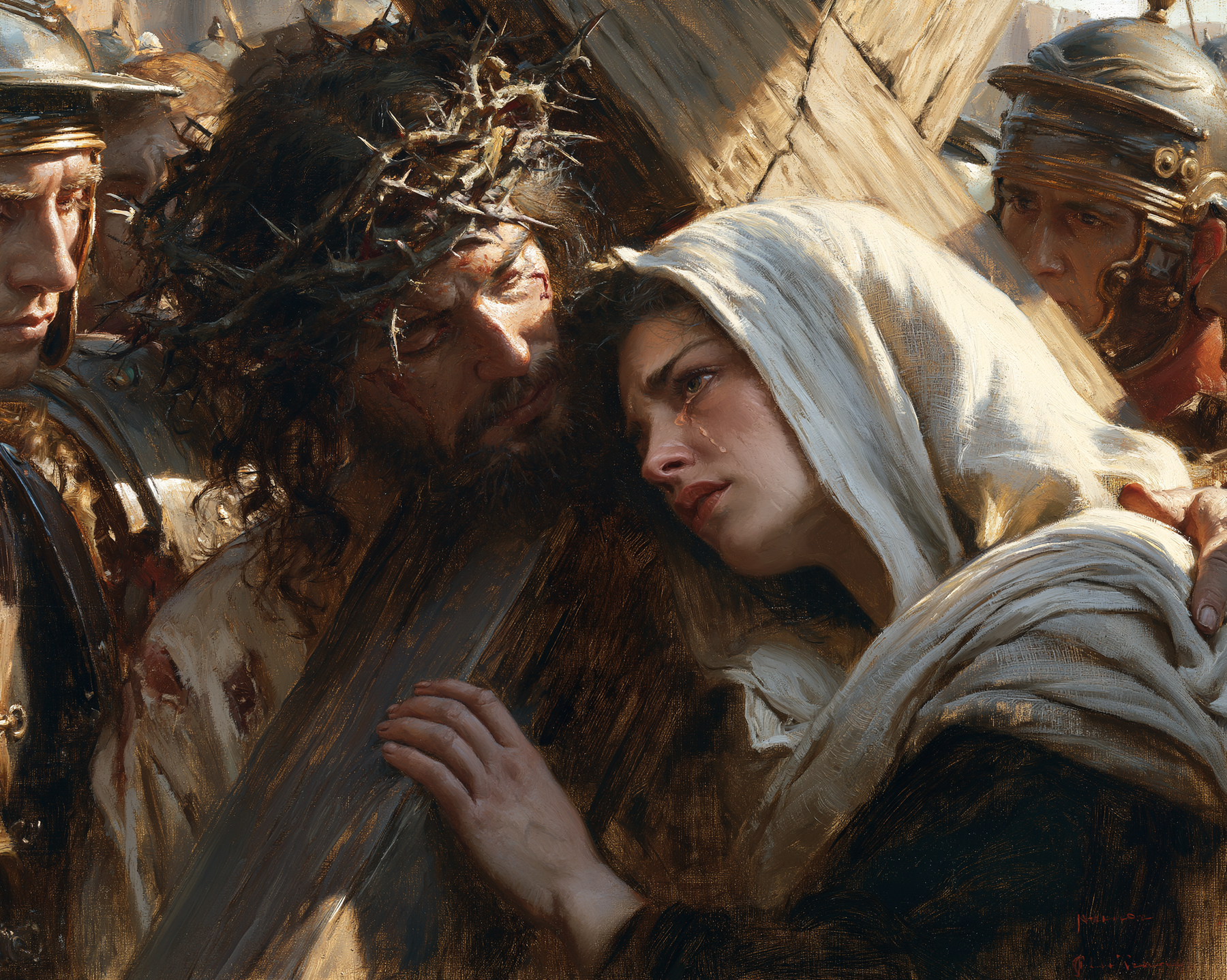 Le Chemin de croix — Jésus rencontre sa mère · Paysage n° 29 — aperçu de la finition sélectionnée