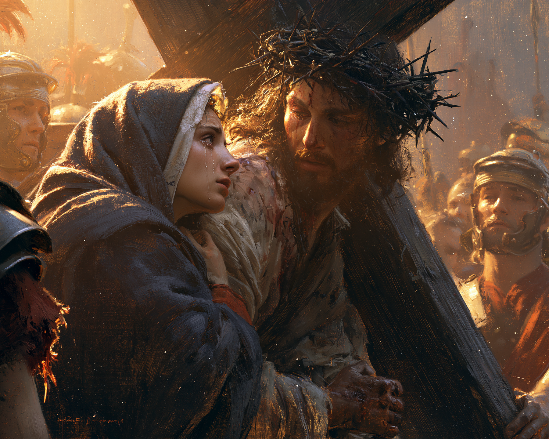 Le Chemin de croix — Jésus rencontre sa mère · Paysage n° 30 — aperçu de la finition sélectionnée