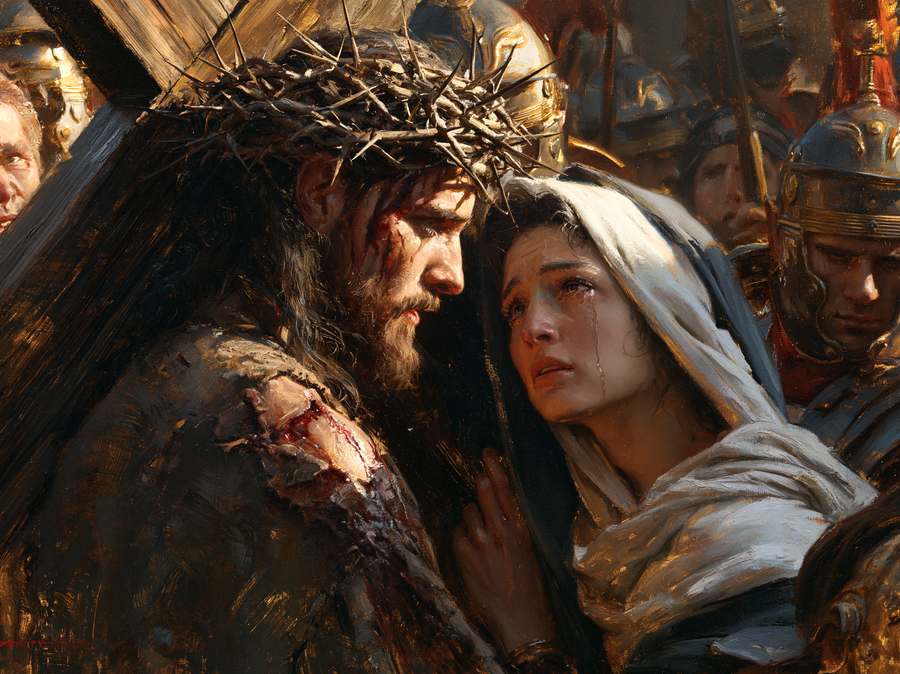 Le Chemin de croix — Jésus rencontre sa mère · Paysage n° 34