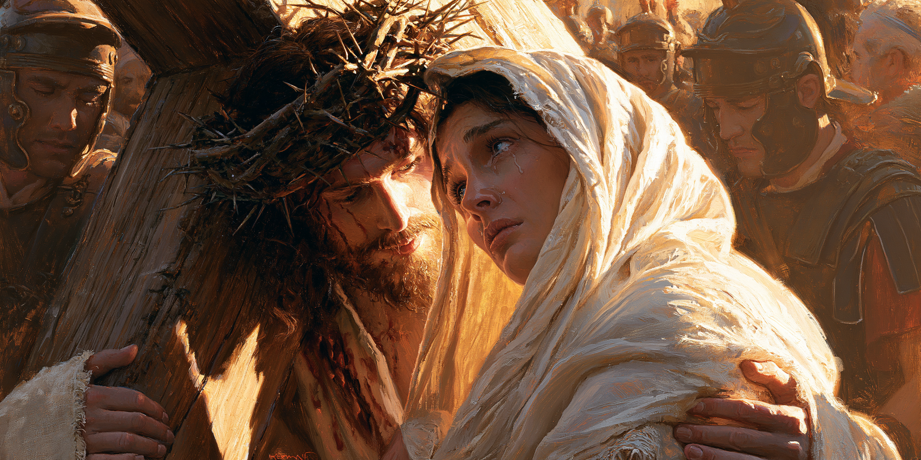 Le Chemin de croix — Jésus rencontre sa mère · Paysage n° 42 — aperçu de la finition sélectionnée