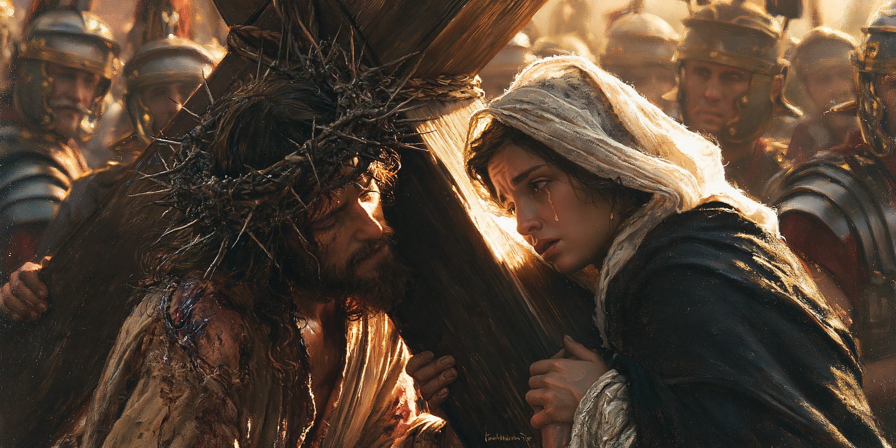 Le Chemin de croix — Jésus rencontre sa mère · Paysage n° 43 — aperçu de la finition sélectionnée