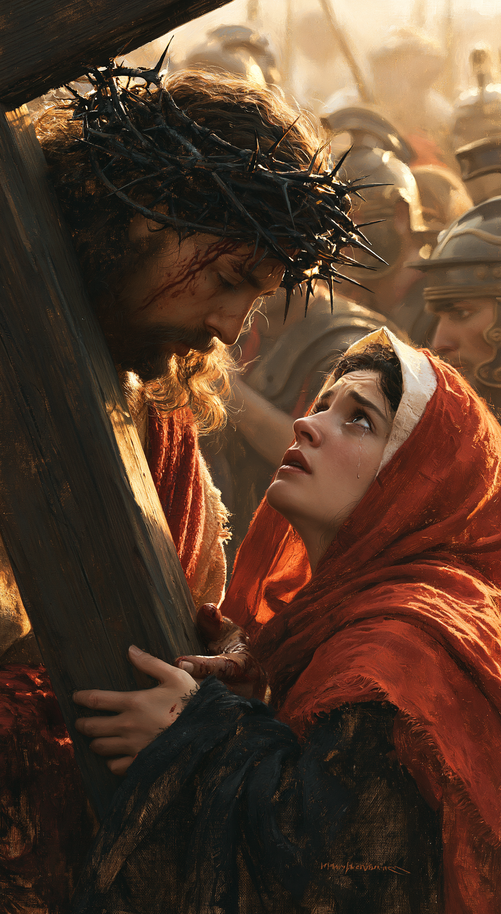 Le Chemin de croix — Jésus rencontre sa mère · Portrait n° 4 — aperçu de la finition sélectionnée