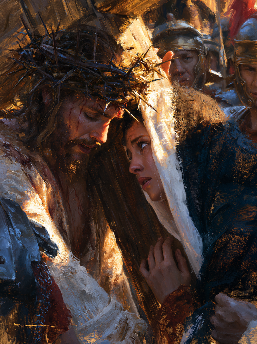 Le Chemin de croix — Jésus rencontre sa mère · Portrait n° 6