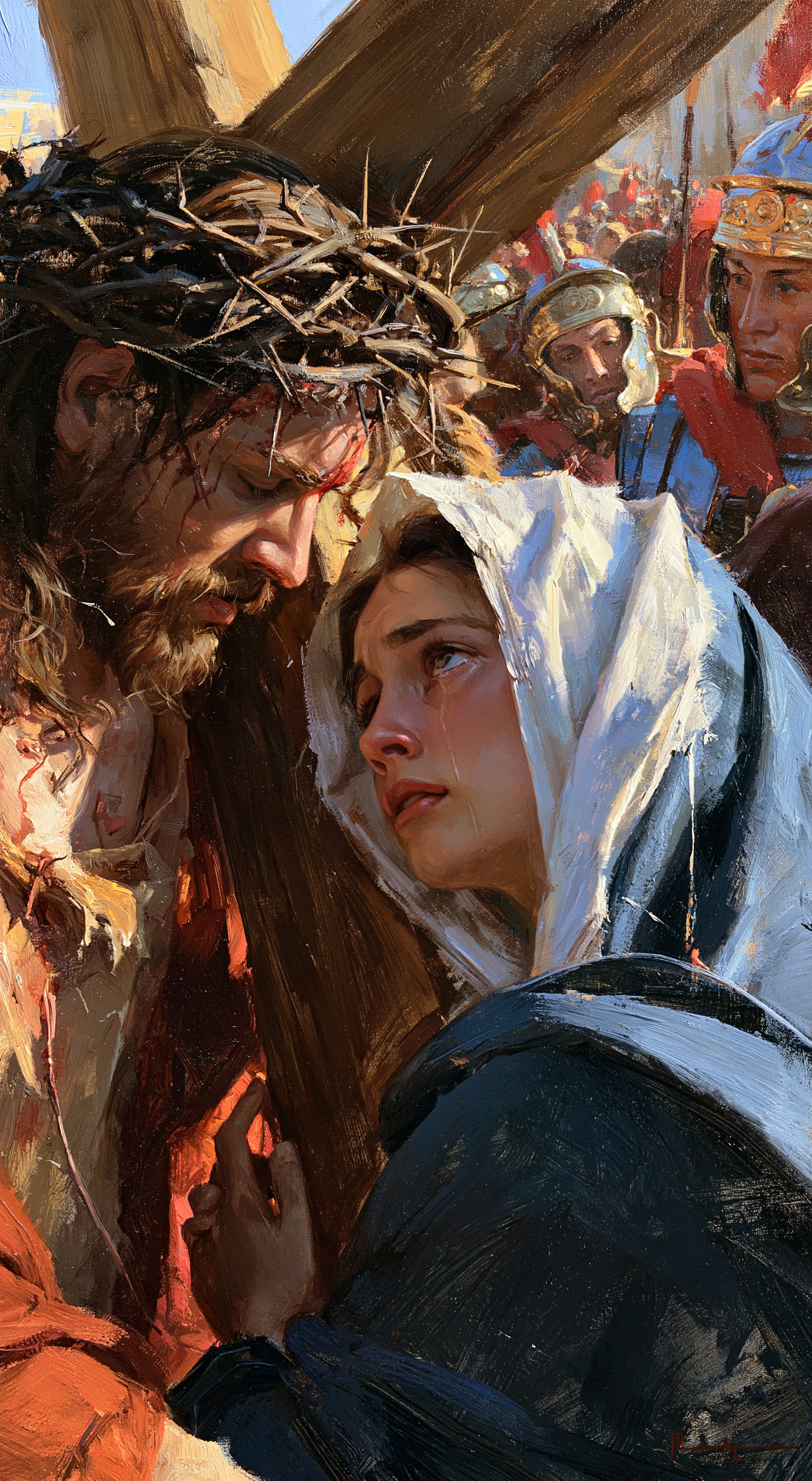 Le Chemin de croix — Jésus rencontre sa mère · Portrait n° 14 — aperçu de la finition sélectionnée