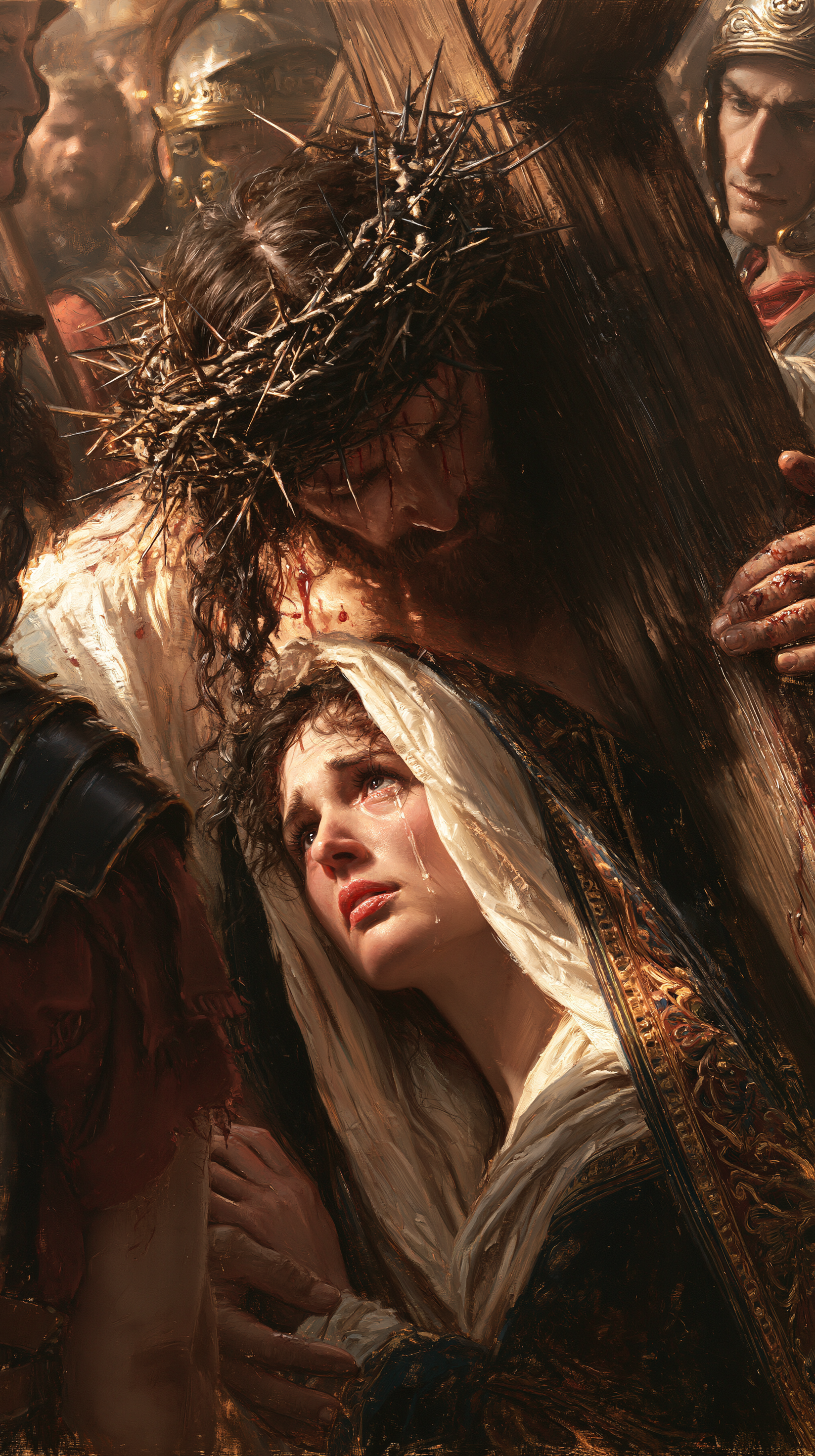 Le Chemin de croix — Jésus rencontre sa mère · Portrait n° 16 — aperçu de la finition sélectionnée