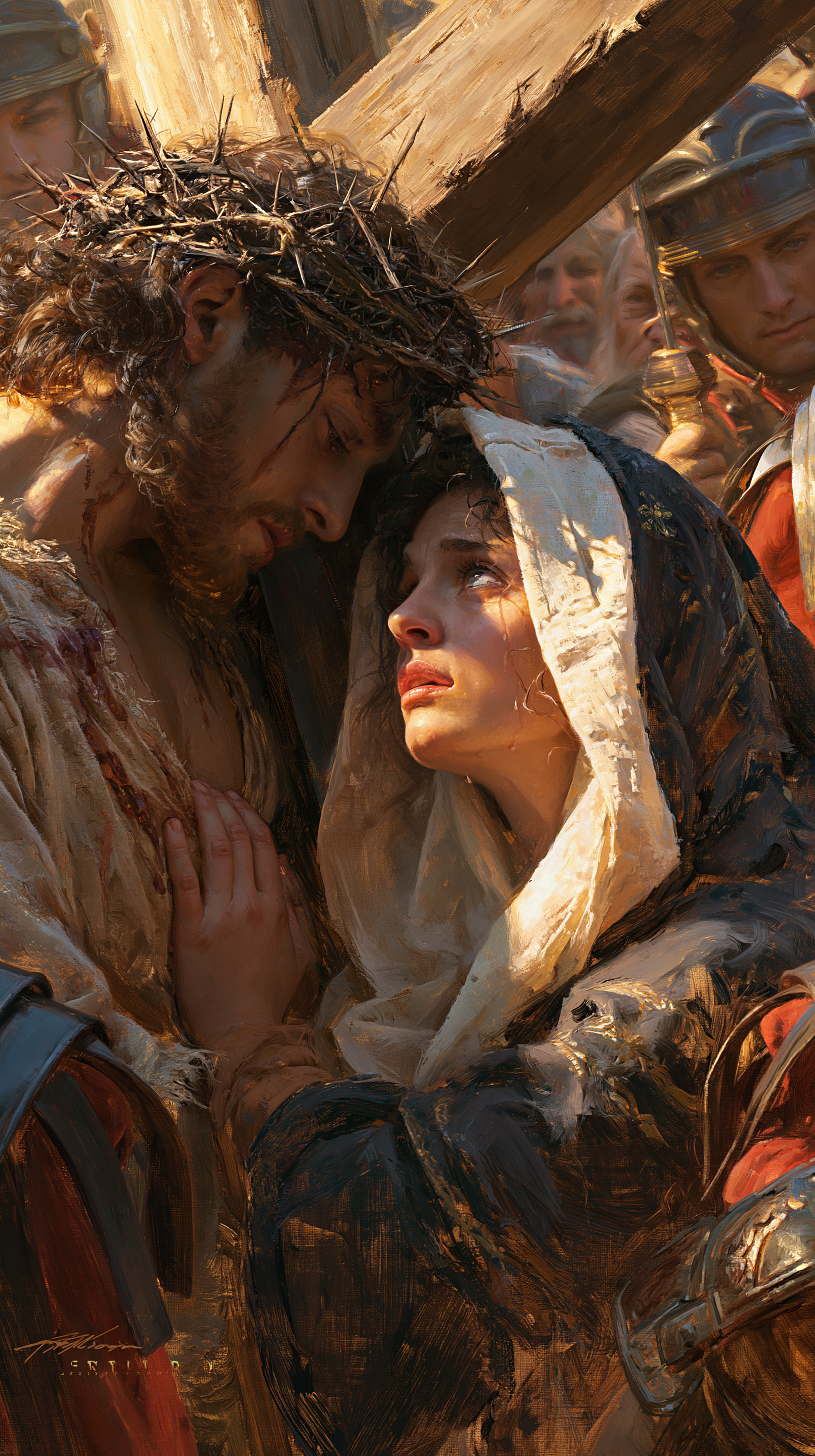 Le Chemin de croix — Jésus rencontre sa mère · Portrait n° 19 — aperçu de la finition sélectionnée