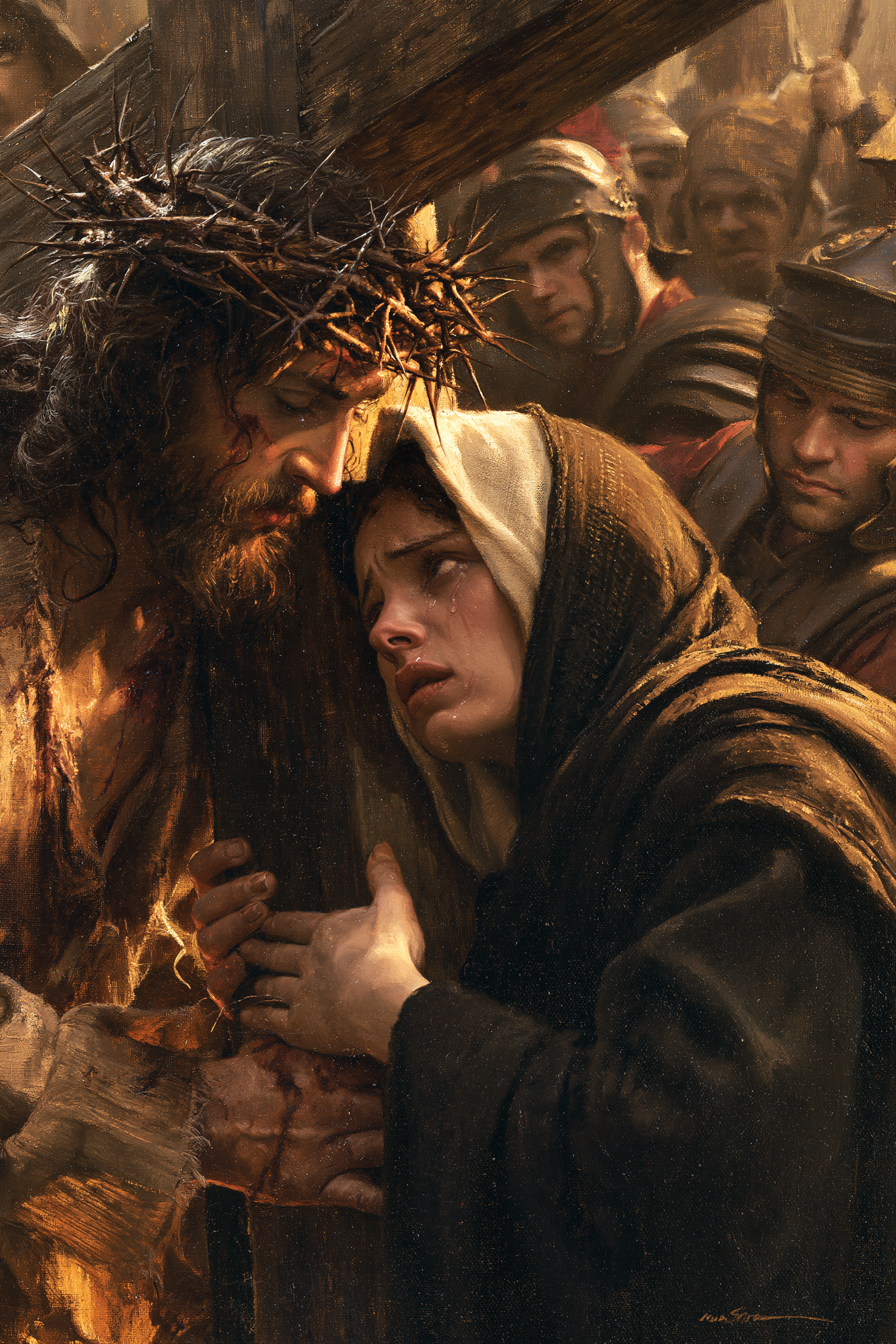 Le Chemin de croix — Jésus rencontre sa mère · Portrait n° 21 — aperçu de la finition sélectionnée