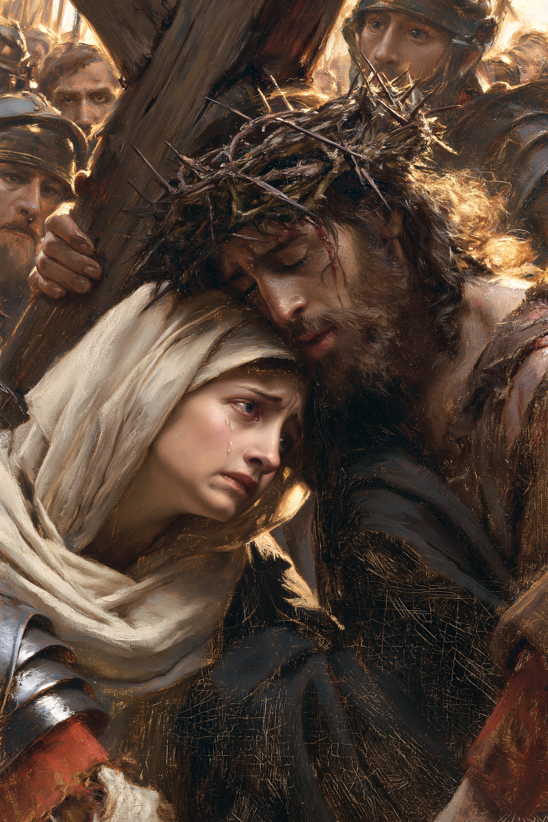 Le Chemin de croix — Jésus rencontre sa mère · Portrait n° 23 — aperçu de la finition sélectionnée