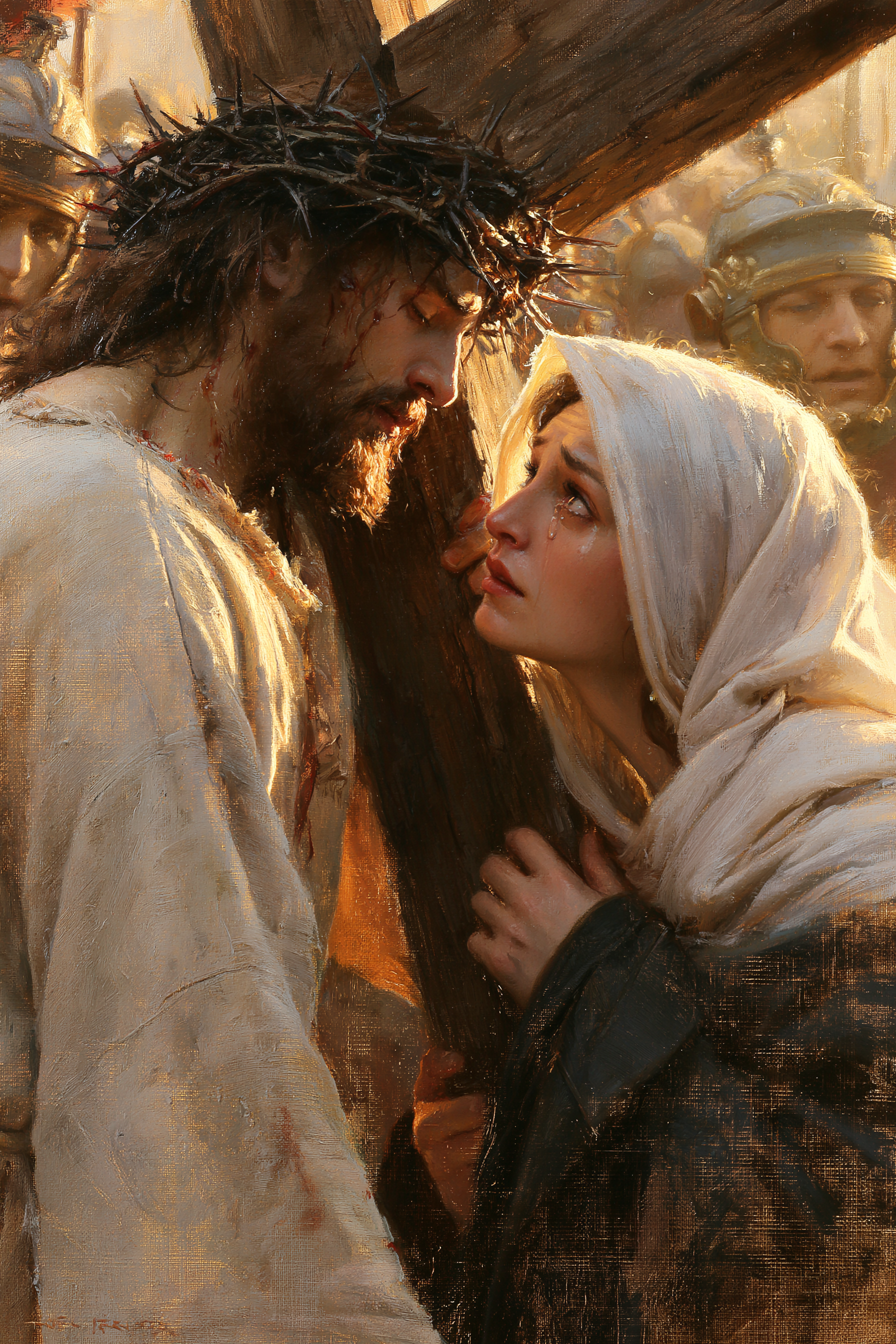 Le Chemin de croix — Jésus rencontre sa mère · Portrait n° 24 — aperçu de la finition sélectionnée