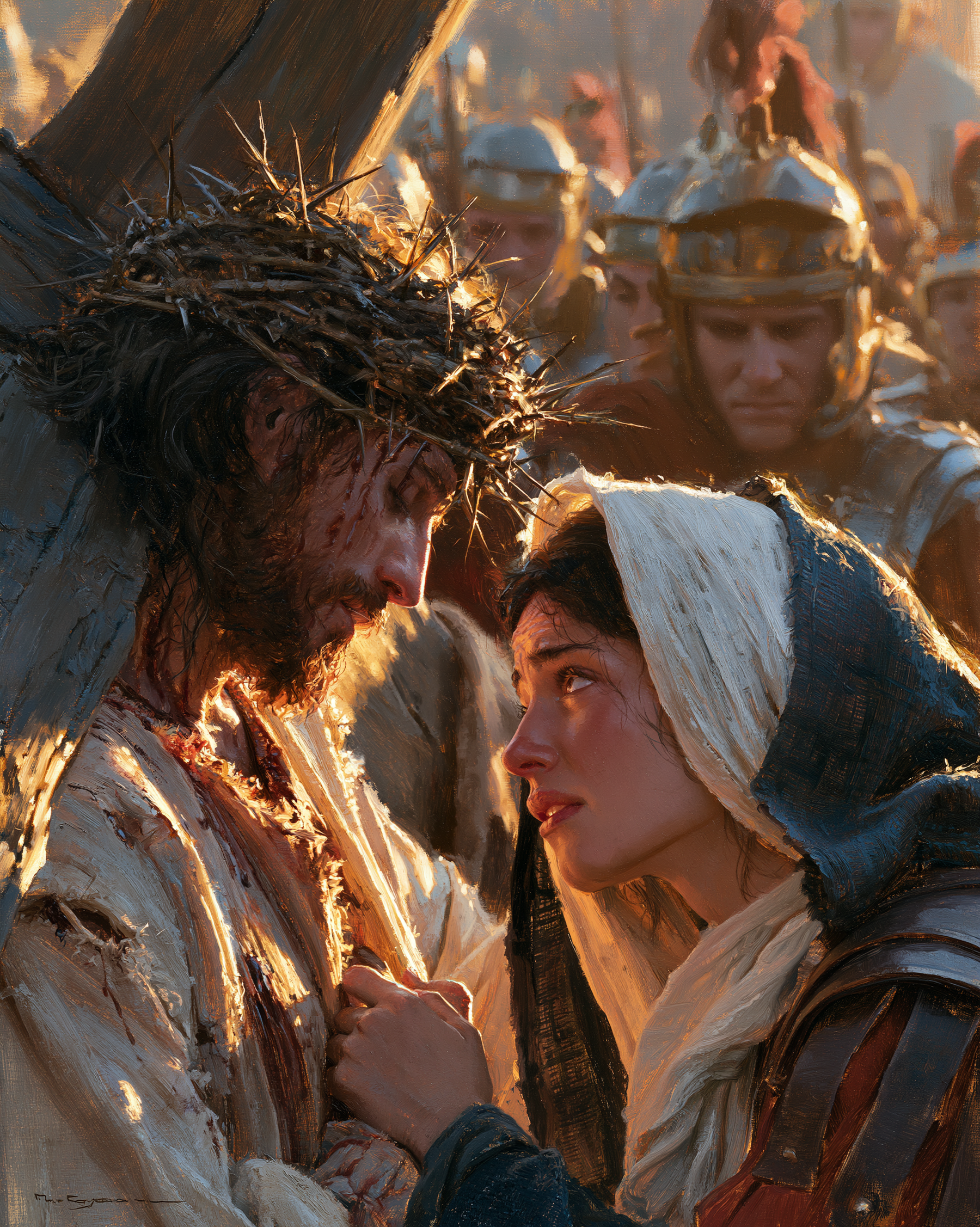 Le Chemin de croix — Jésus rencontre sa mère · Portrait n° 29 — aperçu de la finition sélectionnée
