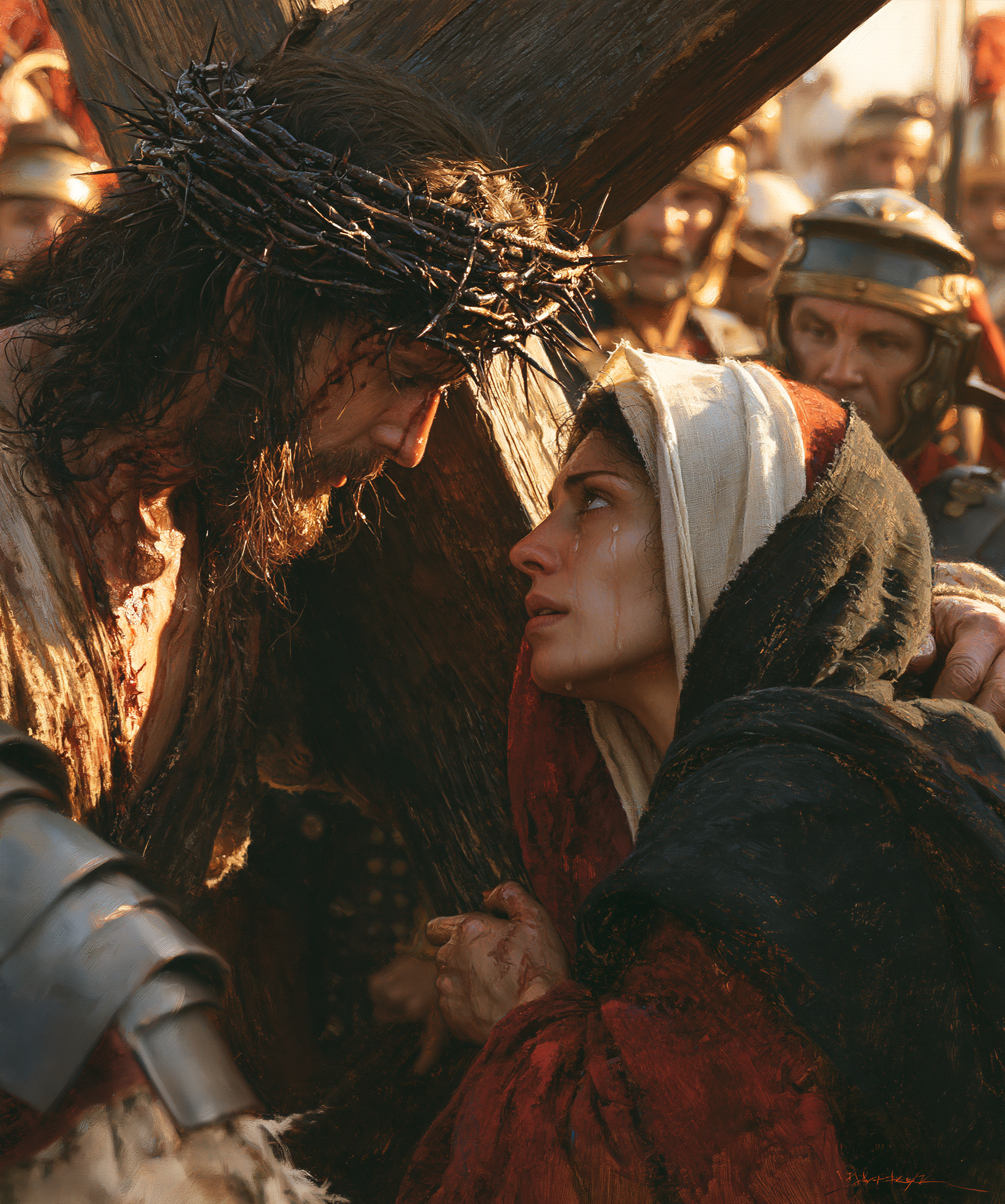 Le Chemin de croix — Jésus rencontre sa mère · Portrait n° 32 — aperçu de la finition sélectionnée