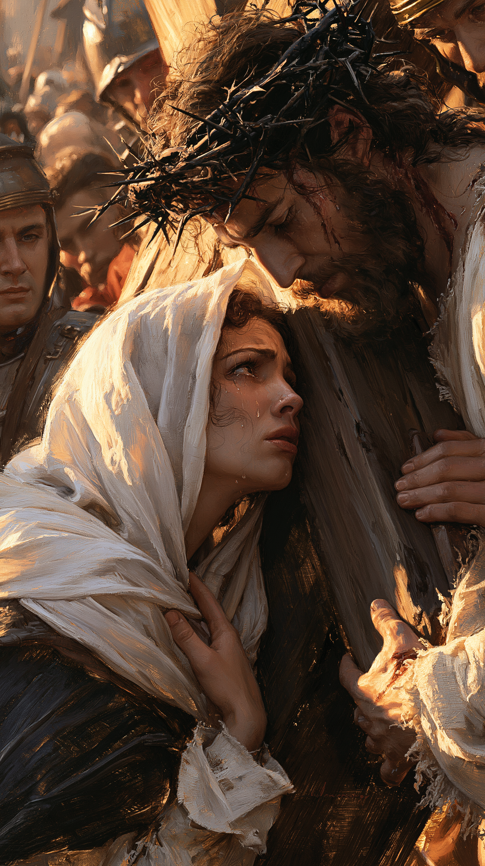 Le Chemin de croix — Jésus rencontre sa mère · Portrait n° 34 — aperçu de la finition sélectionnée