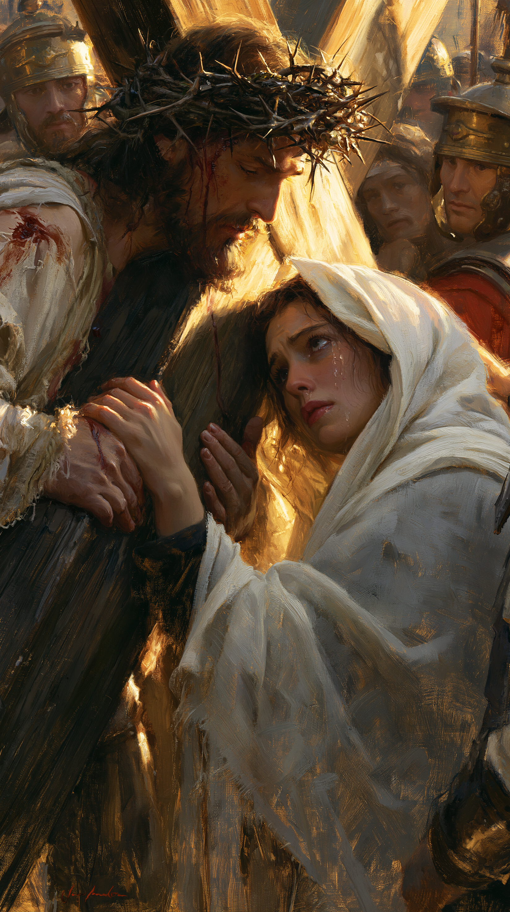 Le Chemin de croix — Jésus rencontre sa mère · Portrait n° 37 — aperçu de la finition sélectionnée