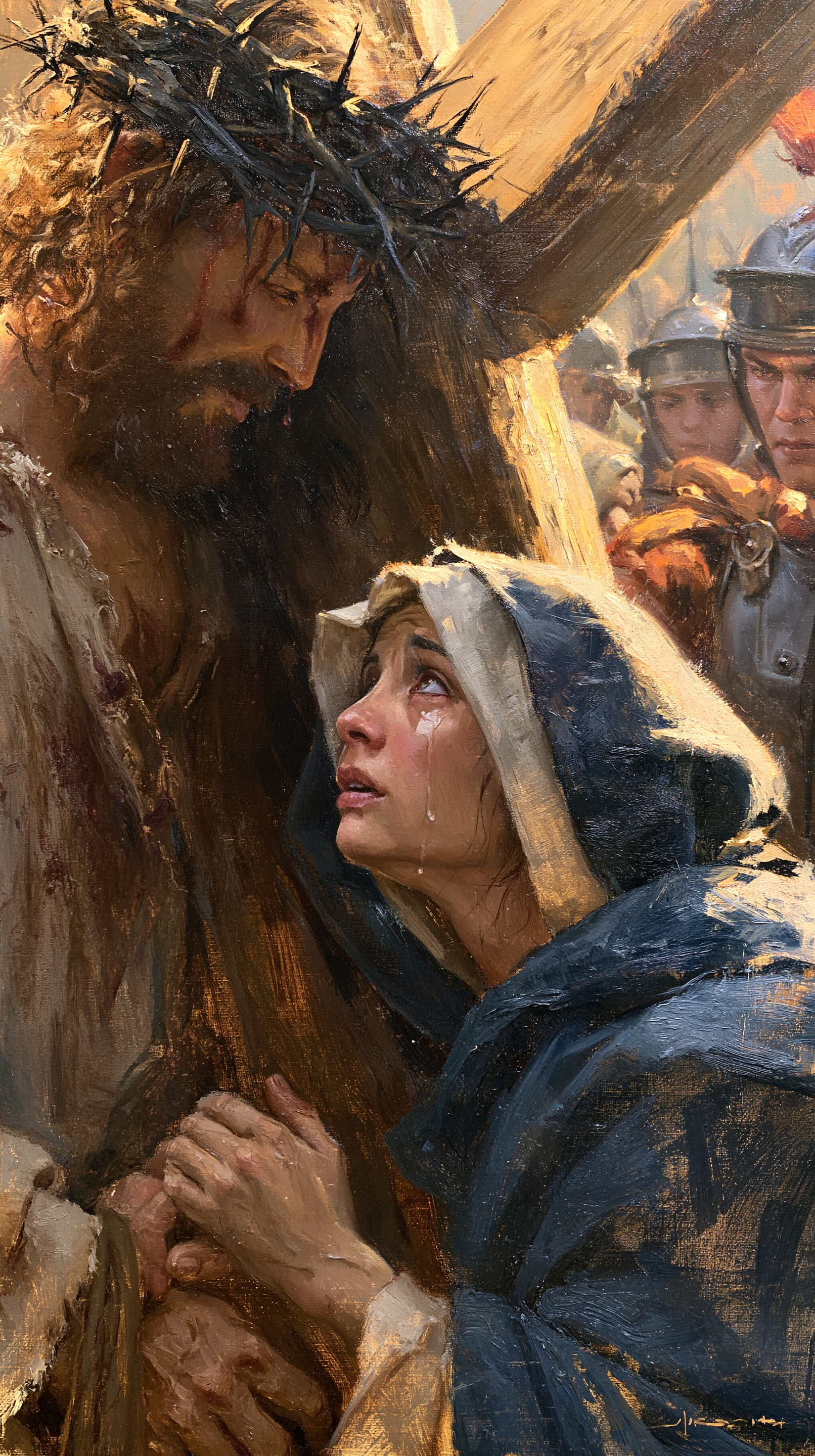 Le Chemin de croix — Jésus rencontre sa mère · Portrait n° 38 — aperçu de la finition sélectionnée