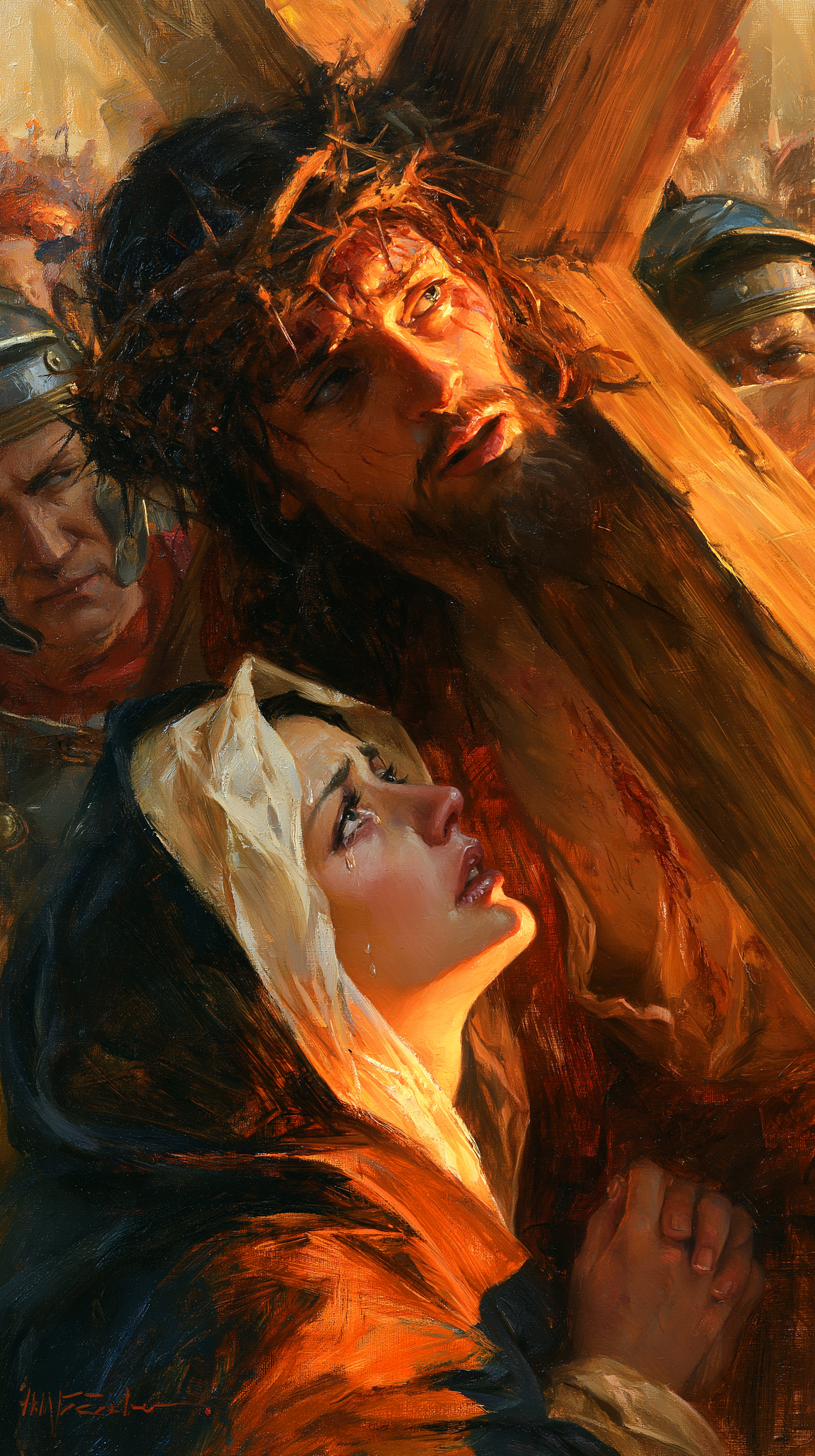 Le Chemin de croix — Jésus rencontre sa mère · Portrait n° 40 — aperçu de la finition sélectionnée
