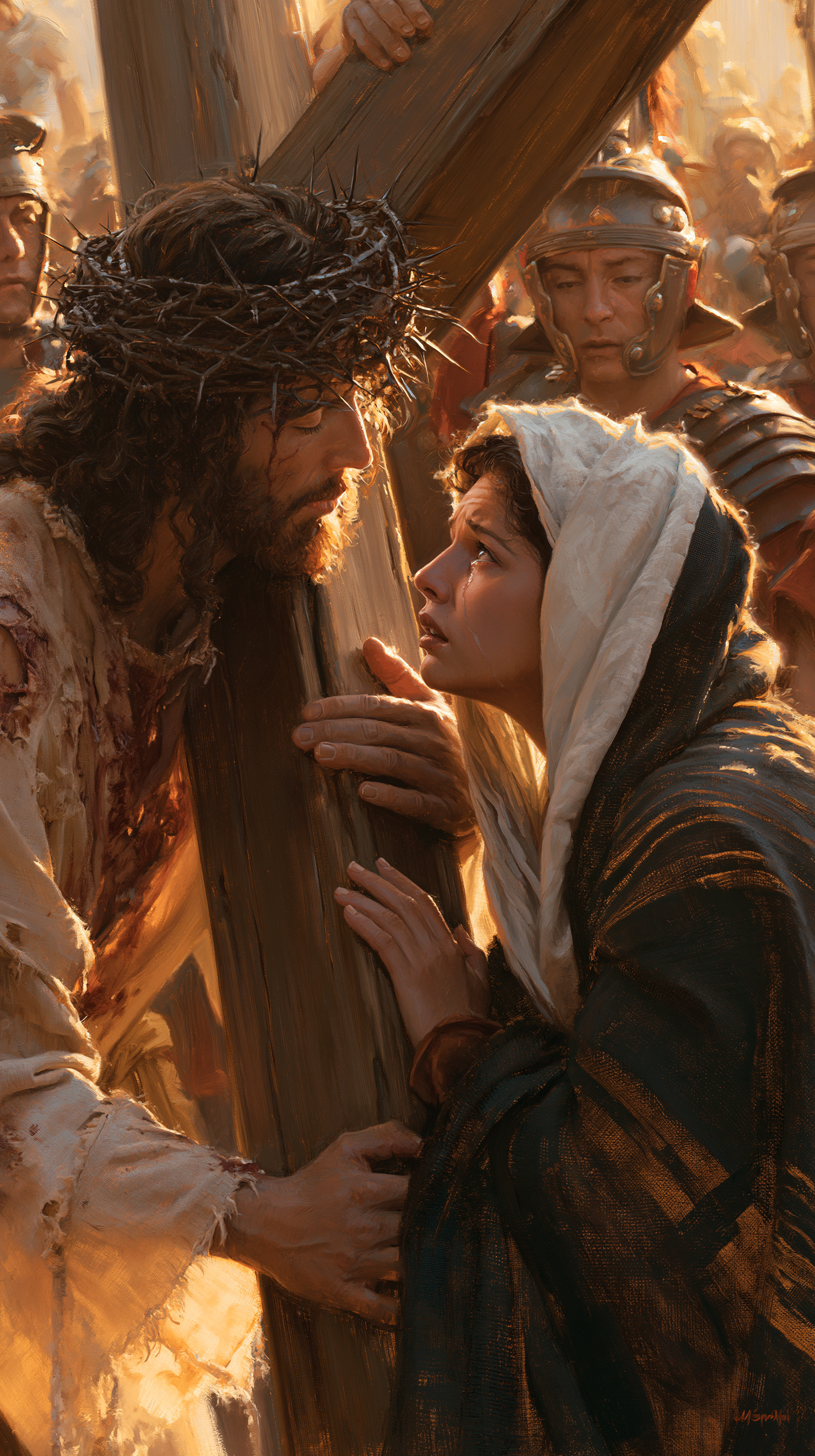Le Chemin de croix — Jésus rencontre sa mère · Portrait n° 41 — aperçu de la finition sélectionnée